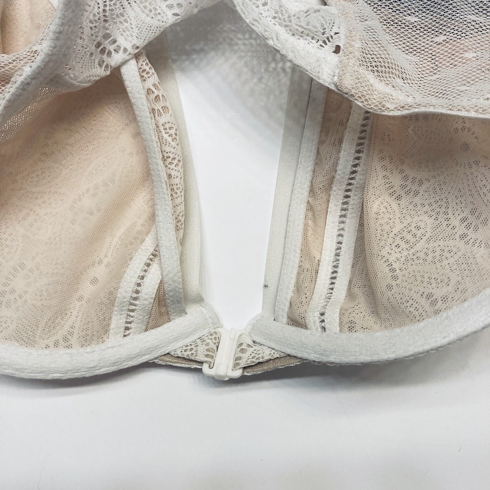 Victoria's Secret Lace Unlined Demi Bra Size 32DD Ivory Strappy Racerback NEW - Picture 9 of 12